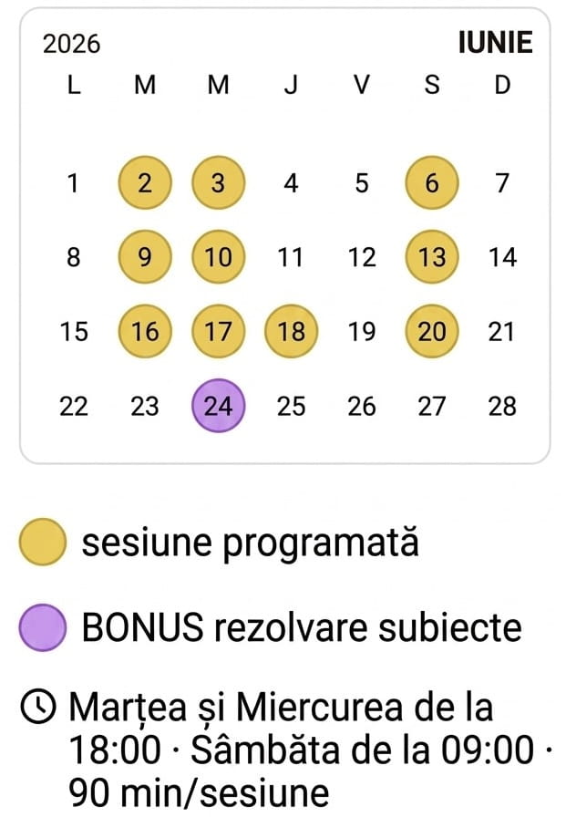 Calendar sesiuni LIVE Genizz - mobile